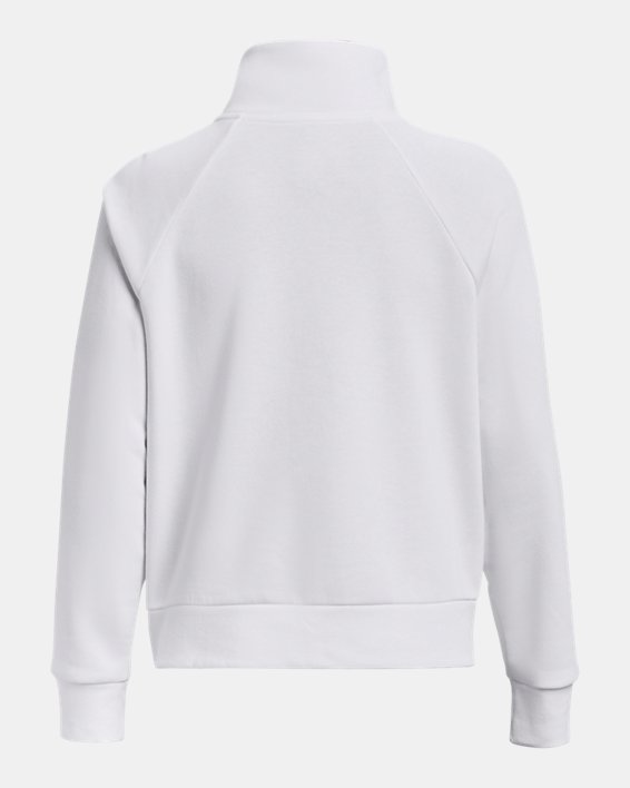 UA Rival Fleece mit ½ Zip für Damen, White, pdpMainDesktop image number 5